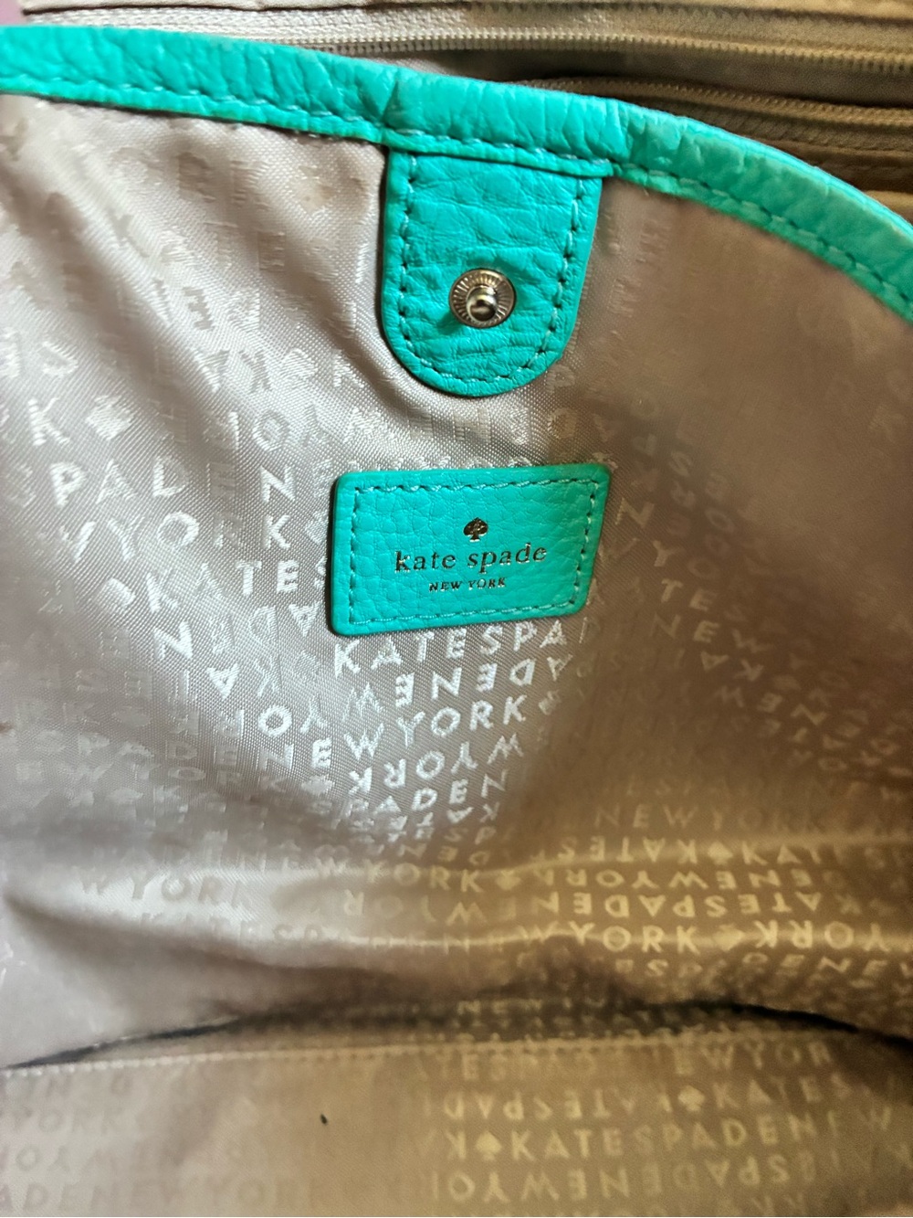 RARE Kate Spade New York Leroy Street Linsley Shoulder Bag Teal Turquoise Leathe - Picture 8 of 11